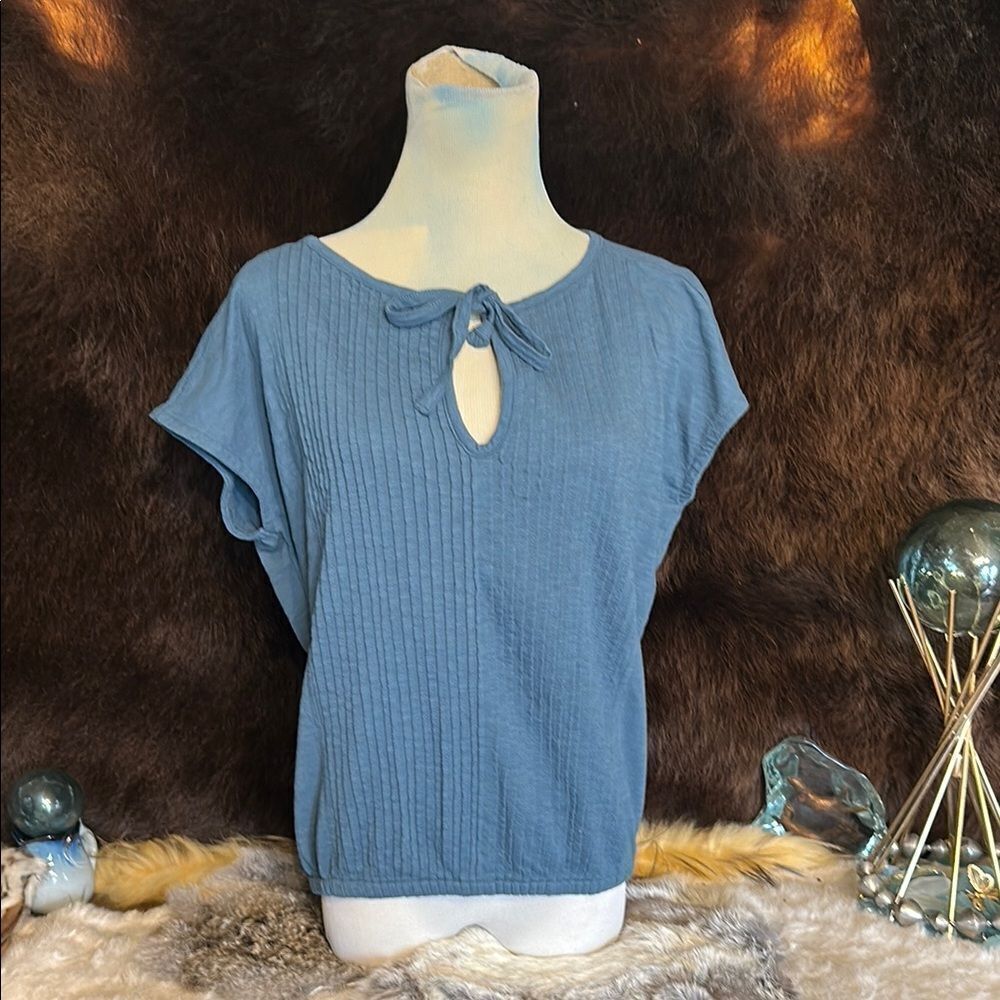 Prana Ribbed Tie Front BlouseâTop XS (6022A)
